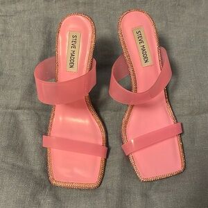 Pink Crystal Heeled Sandals